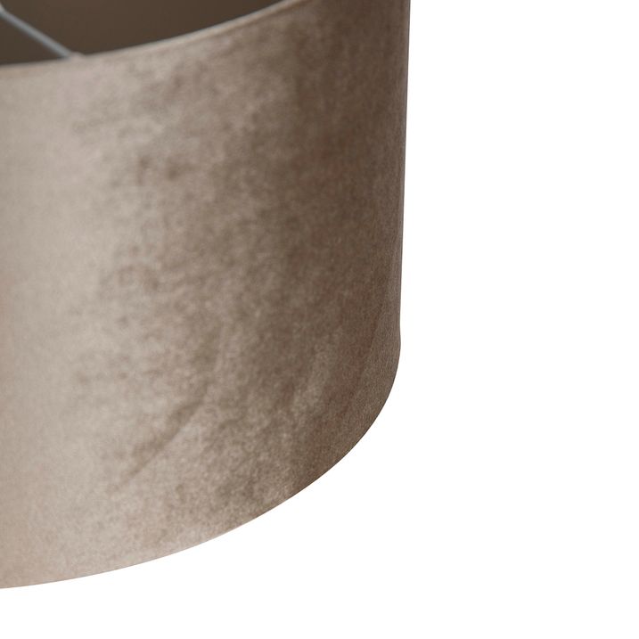 Qazqa Velours Lampenkap Taupe Rond 35/35/20
