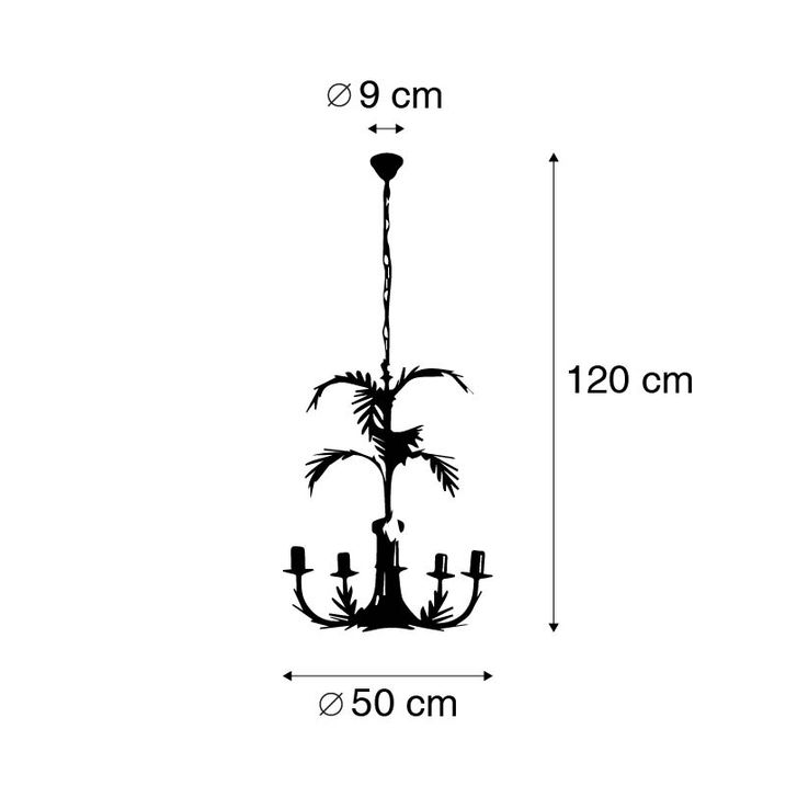 Qazqa Vintage Kroonluchter Goud 5-lichts - Botanica