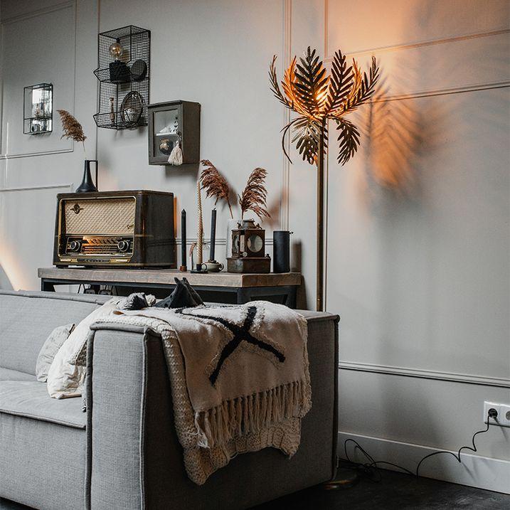 qazqa Vintage vloerlamp goud - Botanica Simplo