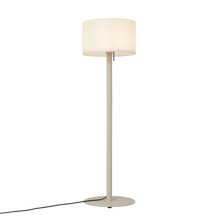 Qazqa Scandinavische Buiten Vloerlamp Beige Met Witte Kap IP44 - Mississippi