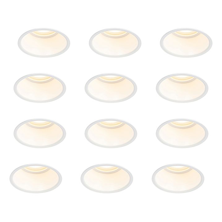 qazqa Set van 12 inbouwspots wit GU10 50mm IP44 - Dept