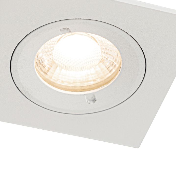 Qazqa Set Van 12 Inbouwspots Wit Vierkant GU10 50mm IP44 - Xena