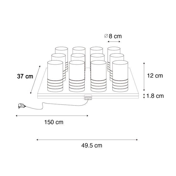 Qazqa Set Van 12 Tafellampen Donkerbrons RGBW Oplaadbaar Incl. Laadstation - Alessia