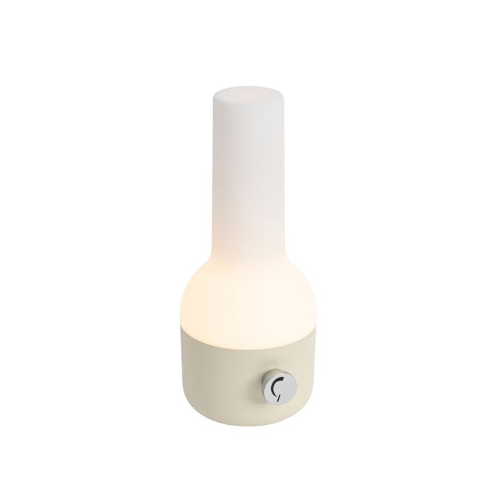 Qazqa Set Van 2 Buiten Tafellampen Beige Met Wit Incl. LED Oplaadbaar - Haard