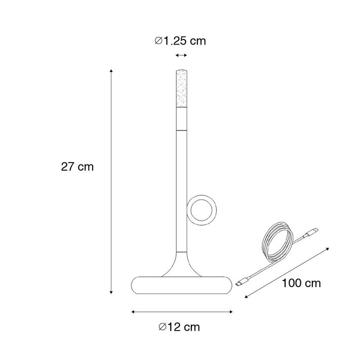 Qazqa Set Van 2 Buiten Tafellampen Goud Met Dimmer Oplaadbaar - Sjarel