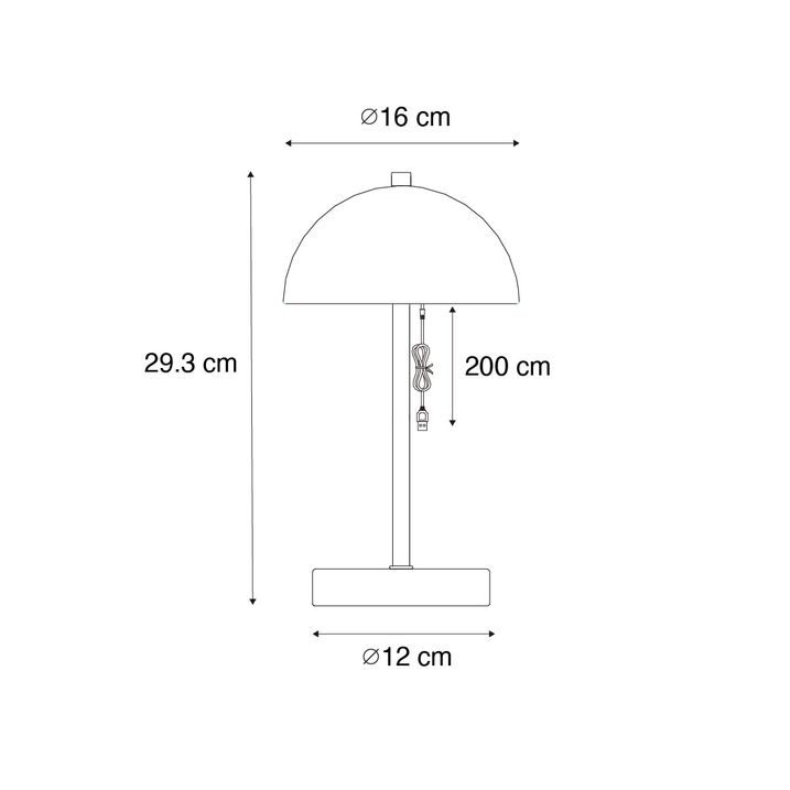 Qazqa Set Van 2 Buiten Tafellampen Mushroom Donkerbrons Oplaadbaar - Keira