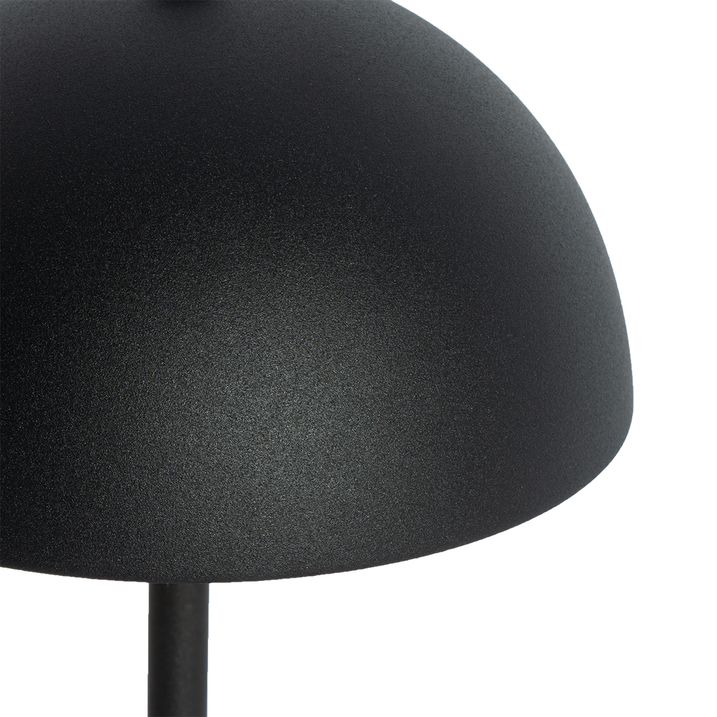 Qazqa Set Van 2 Buiten Tafellampen Mushroom Zwart Oplaadbaar - Keira