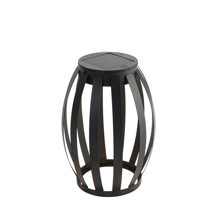 Qazqa Set Van 2 Buiten Tafellampen Zwart 3-staps Dimbaar Solar En Oplaadbaar - Sheldon