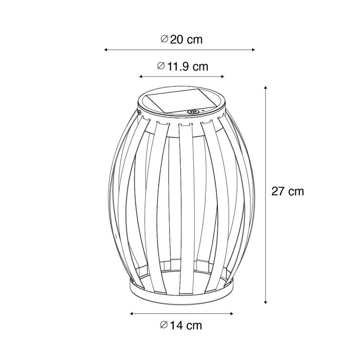 Qazqa Set Van 2 Buiten Tafellampen Zwart 3-staps Dimbaar Solar En Oplaadbaar - Sheldon