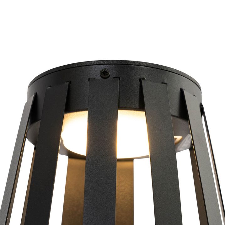 Qazqa Set Van 2 Buiten Tafellampen Zwart Incl. LED 3-staps Dimbaar Solar En Oplaadbaar - Penny