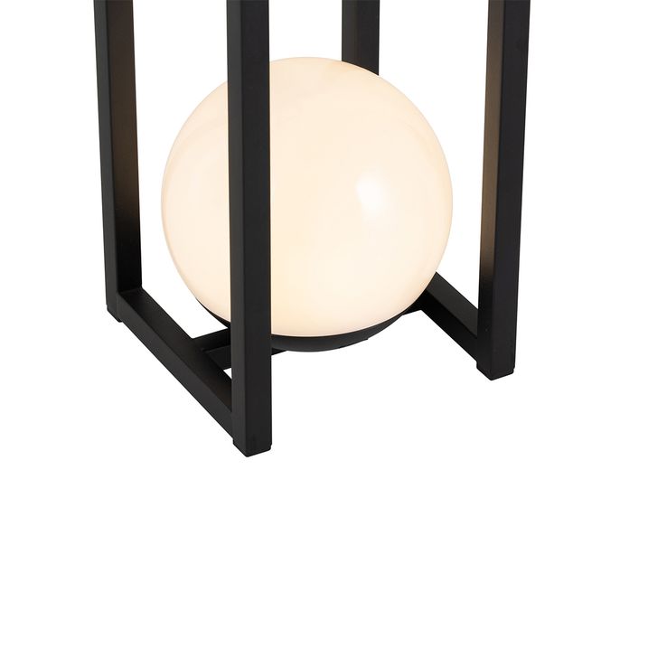 Qazqa Set Van 2 Buiten Tafellampen Zwart Met Touch Oplaadbaar - Nowi