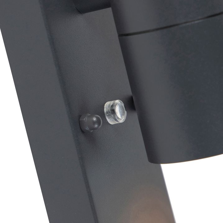 Qazqa Set Van 2 Buiten Wandlamp Donkergrijs 2-lichts Schemersensor - Duo