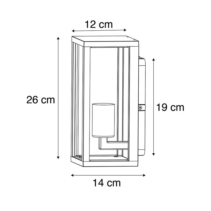 Qazqa Set Van 2 Industriële Wandlampen Zwart 26 Cm IP44 - Charlois