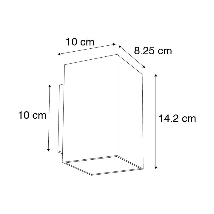 Qazqa Set Van 2 Moderne Wandlampen Zwart Vierkant 2-lichts - Sandy