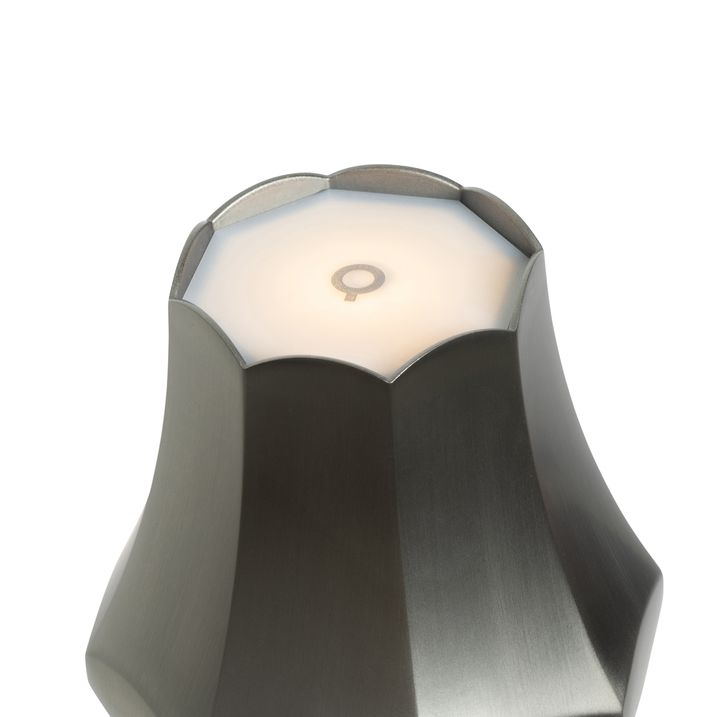 Qazqa Set Van 2 Retro Tafellampen Gunmetal Oplaadbaar IP44 - Granny