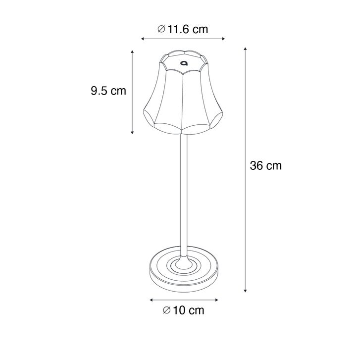 Qazqa Set Van 2 Retro Tafellampen Mineraal Blauw Oplaadbaar IP44 - Granny