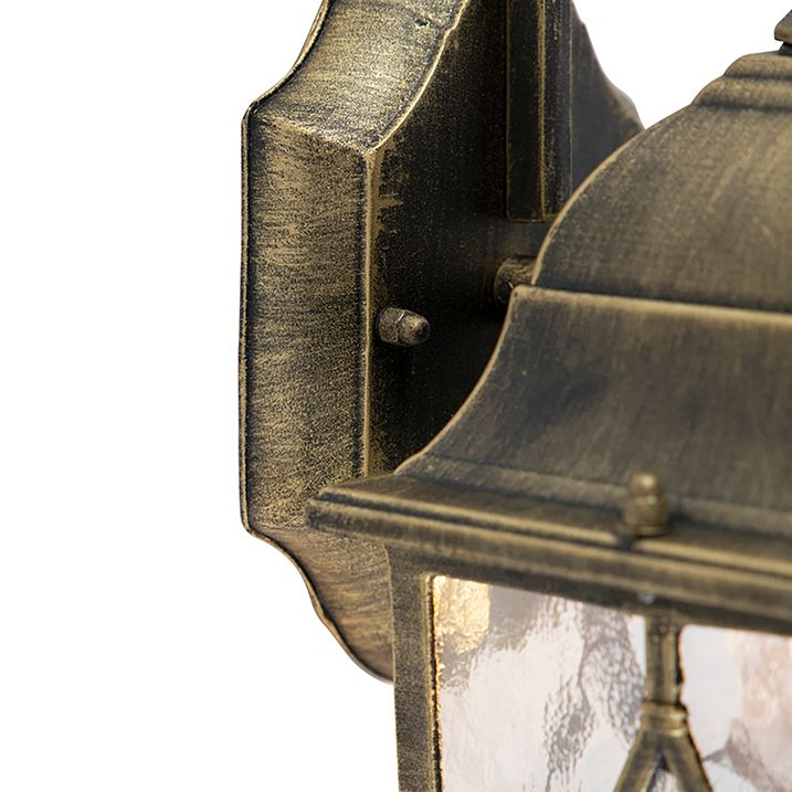 Qazqa Set Van 2 Romantische Buiten Wandlantaarns Brons - London