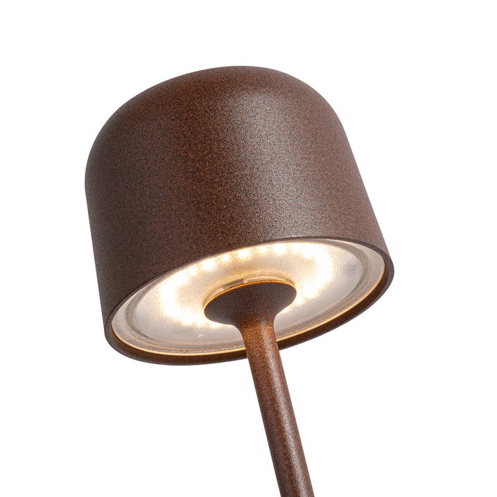 Qazqa Set Van 2 Tafellampen Mushroom Roestbruin Incl. Laadstation - Raika