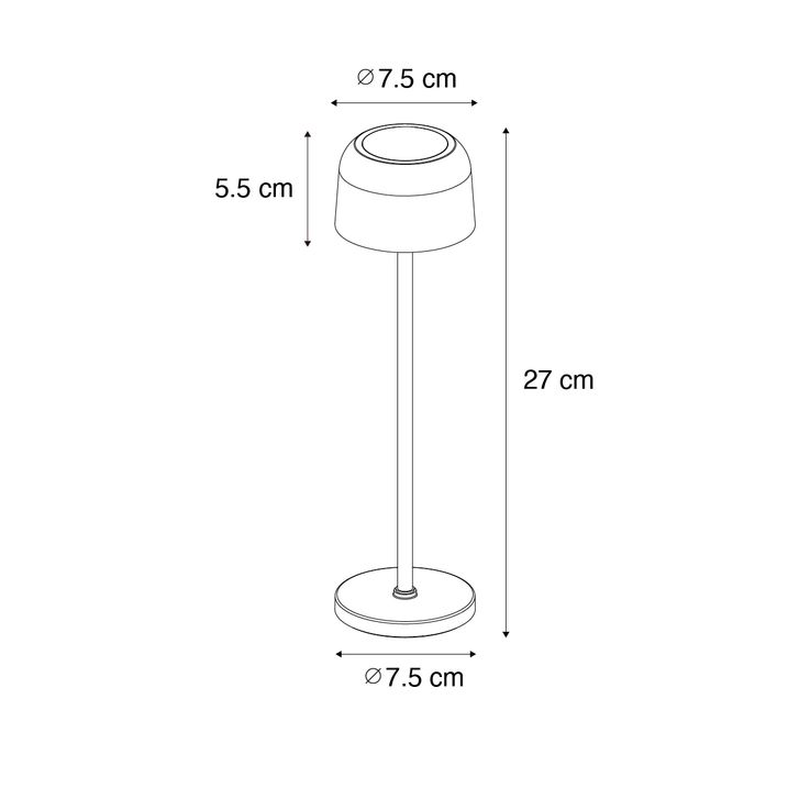 Qazqa Set Van 2 Tafellampen Mushroom Roestbruin Incl. Laadstation - Raika