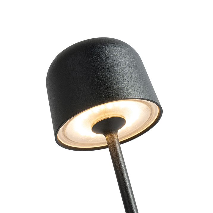 Qazqa Set Van 2 Tafellampen Mushroom Zwart Incl. Laadstation - Raika