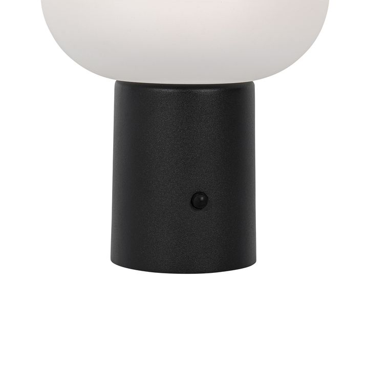 Qazqa Set Van 2 Tafellampen Mushroom Zwart Incl. LED Oplaadbaar - Louise