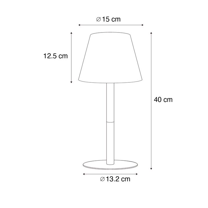 Qazqa Set Van 2 Tafellampen Wit Oplaadbaar 40 Cm IP54 - Jude