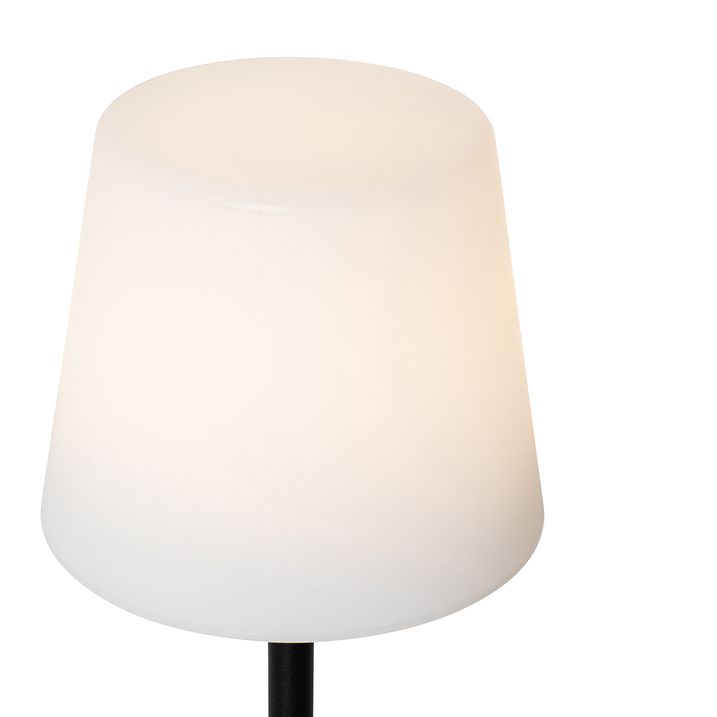 Qazqa Set Van 2 Tafellampen Zwart Oplaadbaar 40 Cm IP54 - Jude