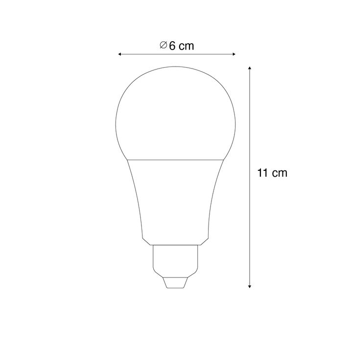 Qazqa Set Van 3 Smart E27 Dimbare LED Lampen A60 9W 806 Lm 2700K-6500K Incl. Zigbee Smart Hub
