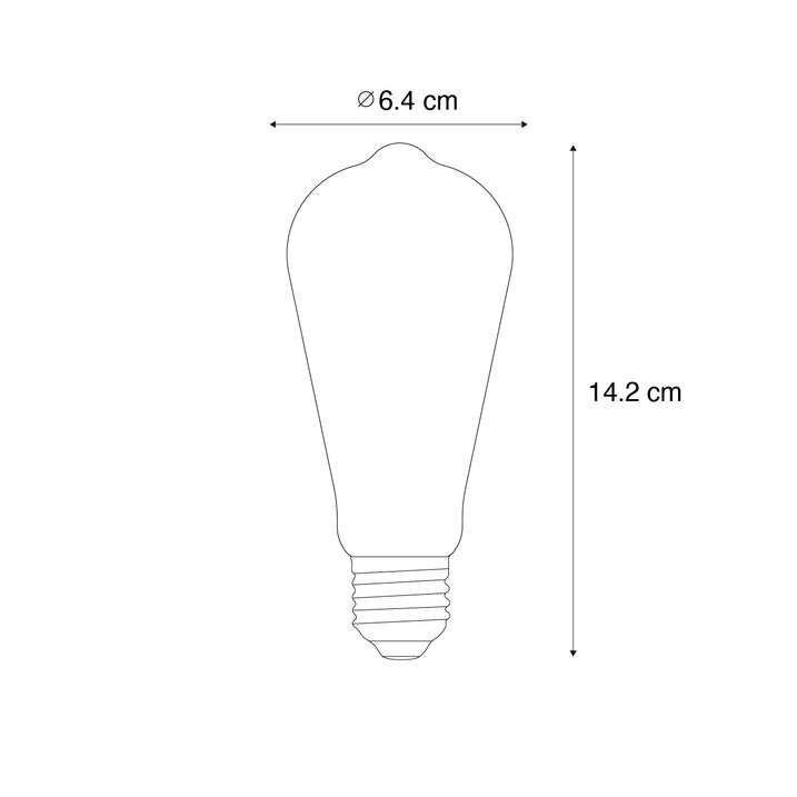 Qazqa Set Van 3 Smart E27 Dimbare LED Lampen ST64 4.9W 320 Lm 2500K Incl. Zigbee Smart Hub