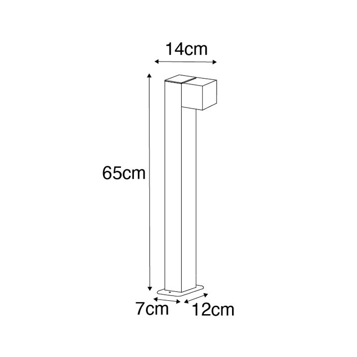 Qazqa Set Van 3 Smart Staande Buitenlampen Zwart 65cm IP44 - Baleno