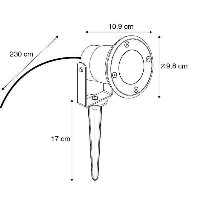 Qazqa Set Van 3 Smart Tuinspots Zwart Incl. Snoer En Stekker 200cm IP65 - Basic