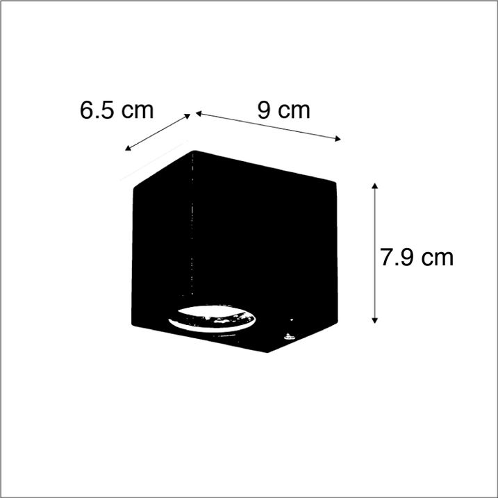 Qazqa Set Van 3 Smart Wandlampen Zwart GU10 50mm IP44 - Baleno