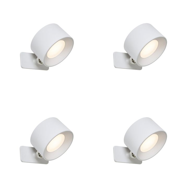 qazqa Set van 4 moderne wand- en plafondlampen wit incl. LED oplaadbaar - Bright