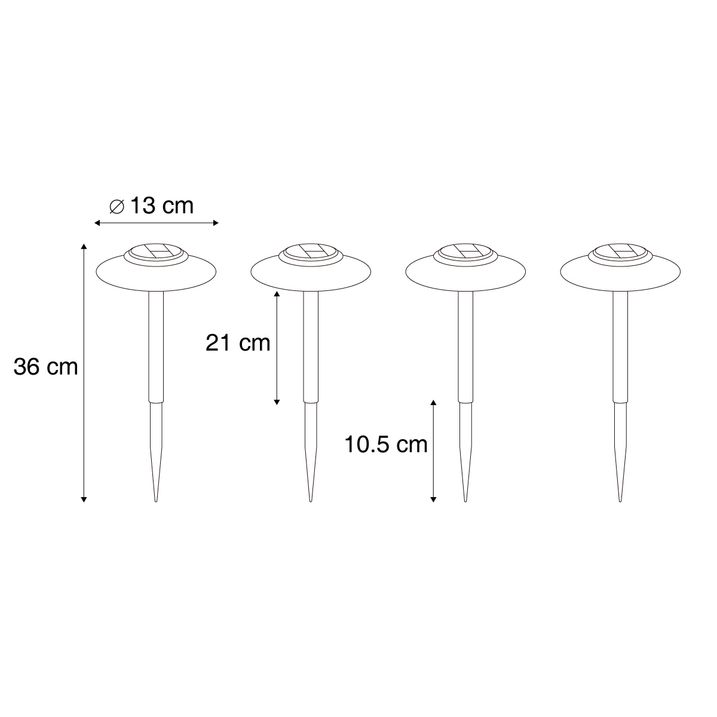 Qazqa Set Van 4 Prikspots Groen Incl. LED IP44 Solar - Mushroom
