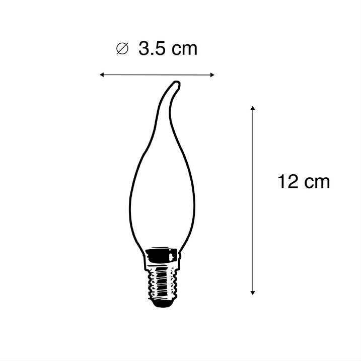 Qazqa Set Van 5 E14 Dimbare LED Filament Tipkaarslamp 240V 3W 250 Lm