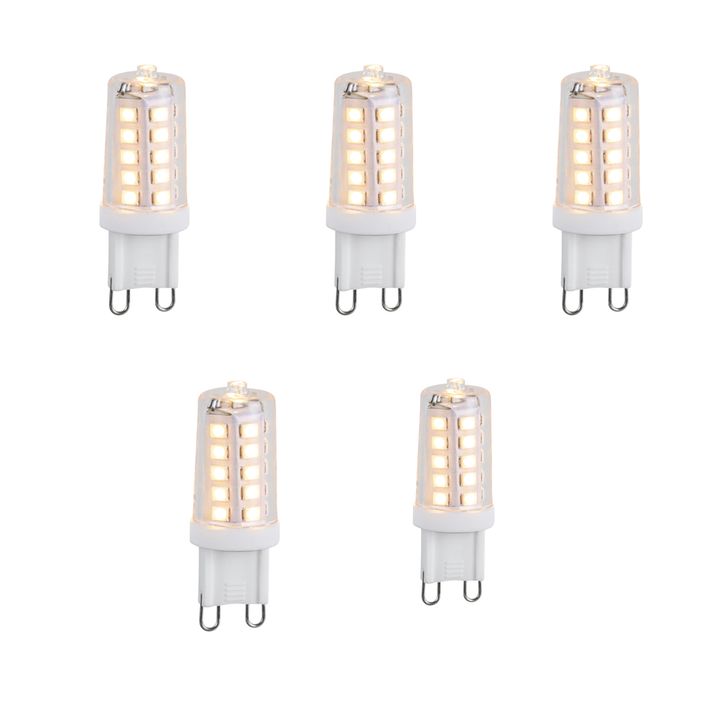 qazqa Set van 5 G9 3-staps dimbare LED lampen 3W 250 lm 2700K