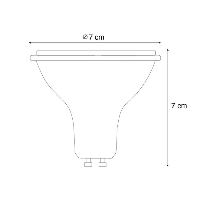 Qazqa Set Van 5 GU10 3-staps Dimbaar In Kelvin LED Lampen 70mm 6W 500 Lm 2200 - 3600K