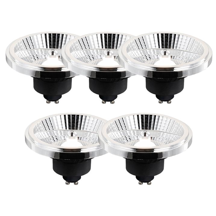 qazqa Set van 5 GU10 3-staps dimbaar in Kelvin LED lampen AR111 10W 800 lm 2700 - 3700K