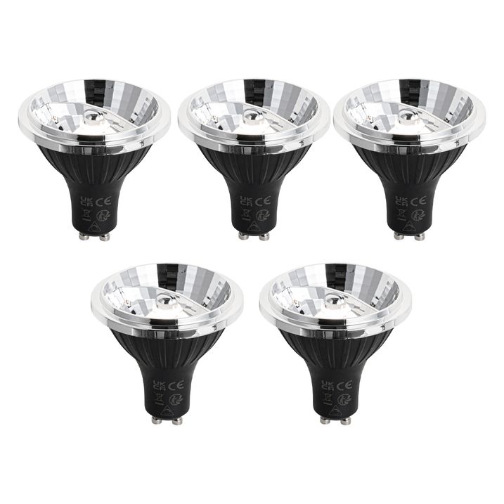 qazqa Set van 5 GU10 3-staps dimbaar LED lamp 70mm 6.5W 600 lm 4000K