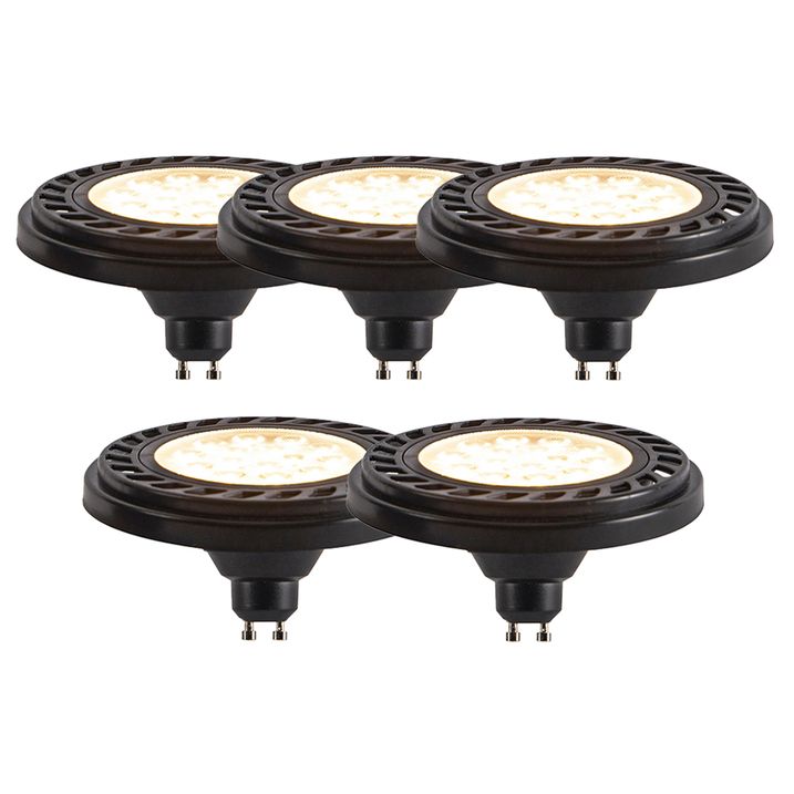 qazqa Set van 5 GU10 3-staps dimbare LED lamp AR111 8W 700 lm 2700K