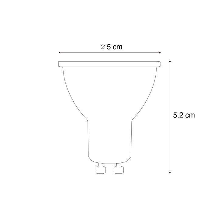 Qazqa Set Van 5 GU10 50mm Dimbaar In Kelvin LED Lampen Helder 4.9W 400 Lm 2200-3000K