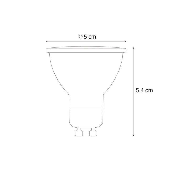 Qazqa Set Van 5 GU10 50mm LED Lampen Helder 3W 230 Lm 2700K