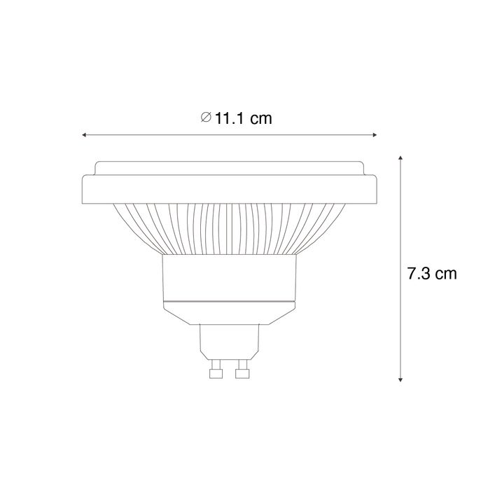 Qazqa Set Van 5 GU10 Dimbare LED Lamp 111mm 10 5W 770 Lm 3000K