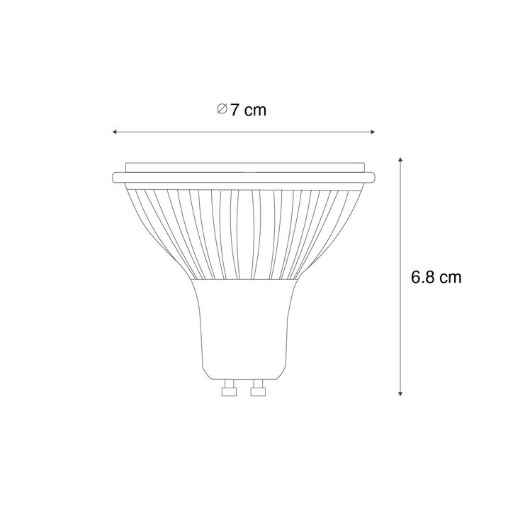 Qazqa Set Van 5 GU10 Dimbare LED Lamp 70mm 6.5W 600 Lm 2700K