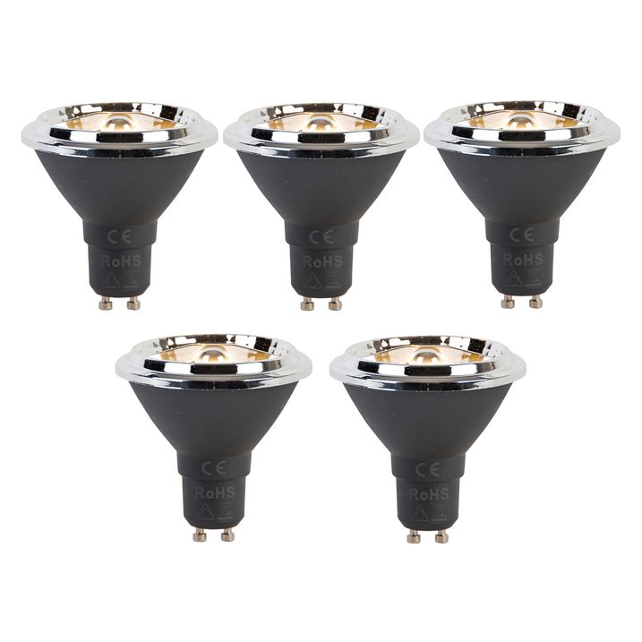 qazqa Set van 5 GU10 dimbare LED lamp AR70 6W 450 lm 2700K