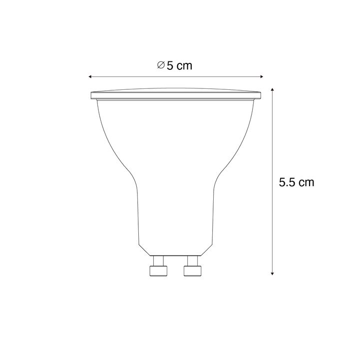 Qazqa Set Van 5 GU10 Dimbare LED Lamp Schemersensor 3W 200 Lm 2200K