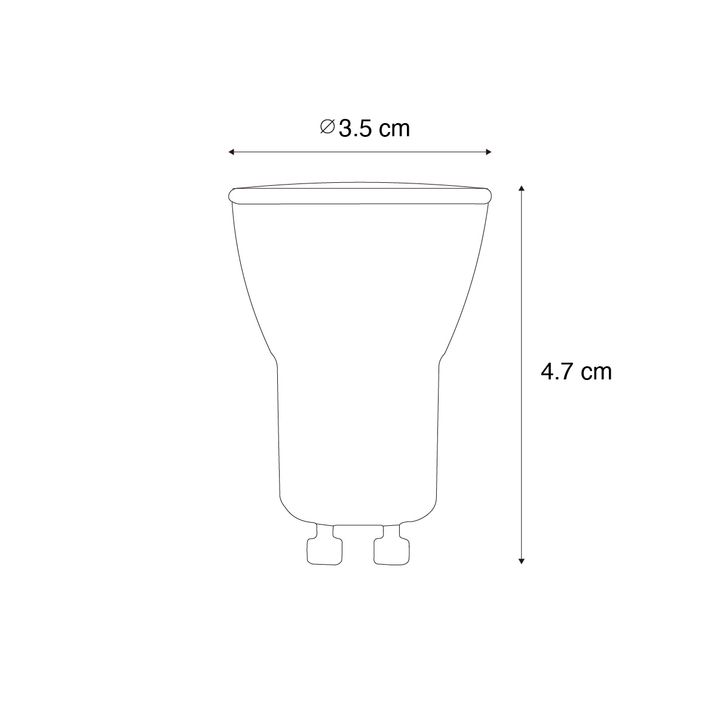 Qazqa Set Van 5 GU10 Dimbare LED Lampen 35mm 4W 200 Lm 2200K
