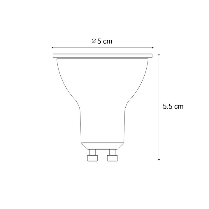 Qazqa Set Van 5 GU10 Dimbare LED Lampen 7W 600 Lm 3000K