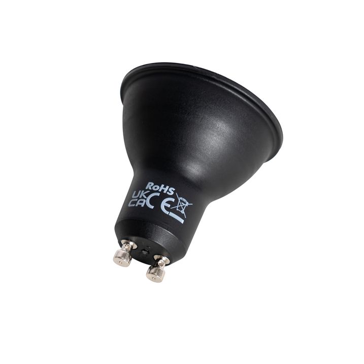 Qazqa Set Van 5 GU10 LED Lamp Zwart 7W 610 Lm 3000K