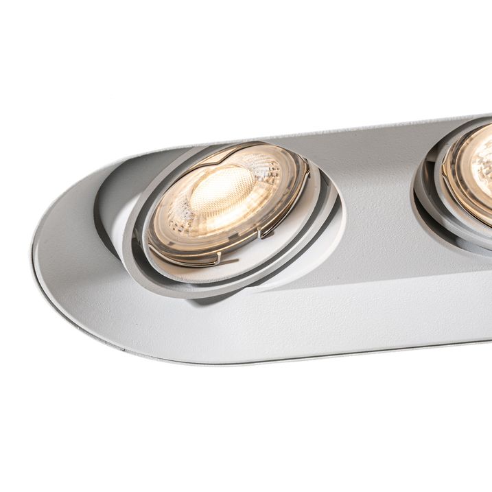 Qazqa Set Van 6 Afgeronde Inbouwspot Wit GU10 50mm 2-lichts - Hubs